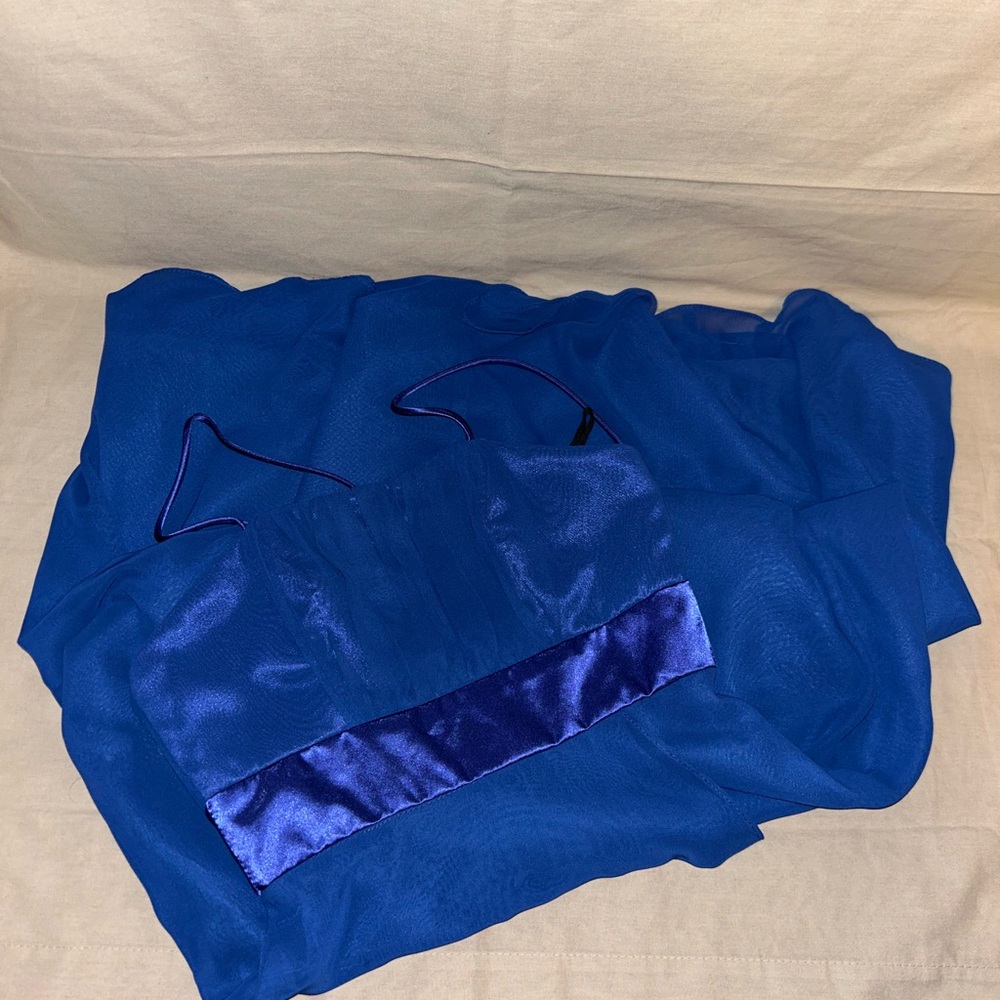 🦋Vintage Y2K Blue Satin Prom Dress🦋